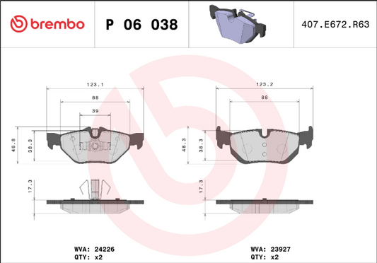 Placute frana Brembo P 06 038